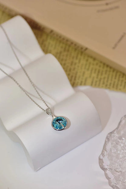 OCEAN ‘S TEAR BLUE CRYSTAL NECLKLACE