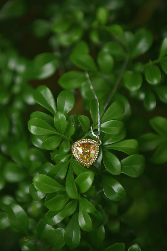 SUNBURST CITRINE TRIANGLE NECKLACE