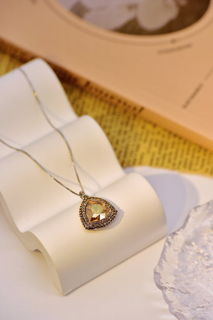 SUNBURST CITRINE TRIANGLE NECKLACE